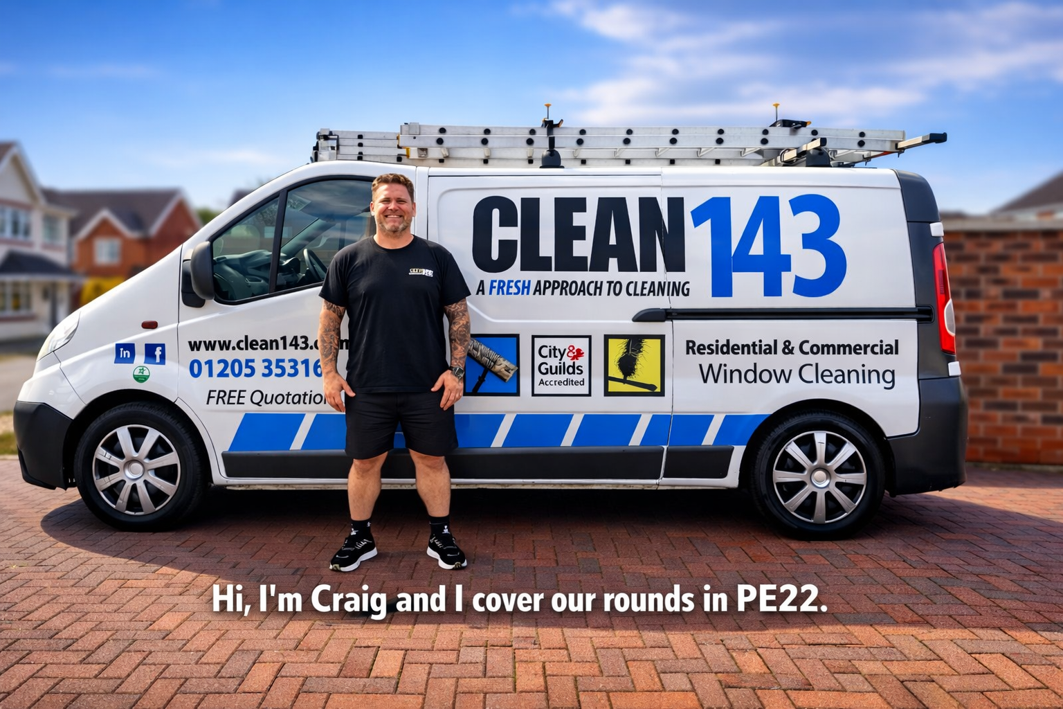 Clean143 is a family‑run window cleaning business in Lincolnshire, providing reliable, professional window cleaning and pure water window cleaning throughout Stickney
